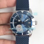 GF Breitling Superocean Heritage Blue Dial Blue Rubber Strap Watch 42mm 